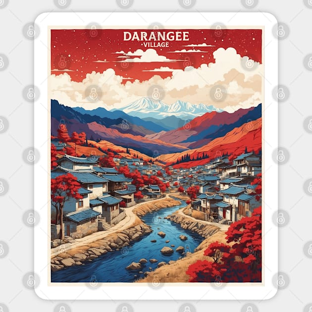 Darangee Village South Korea Starry Night South Korea Travel Tourism Retro Vintage Sticker by TravelersGems